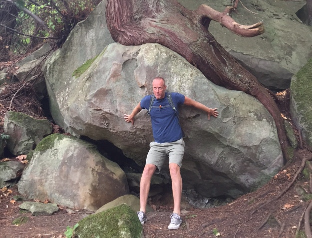 Matt doing his best Atlas impersonation on Gabriola Island. Image courtesy of Matt Phillips