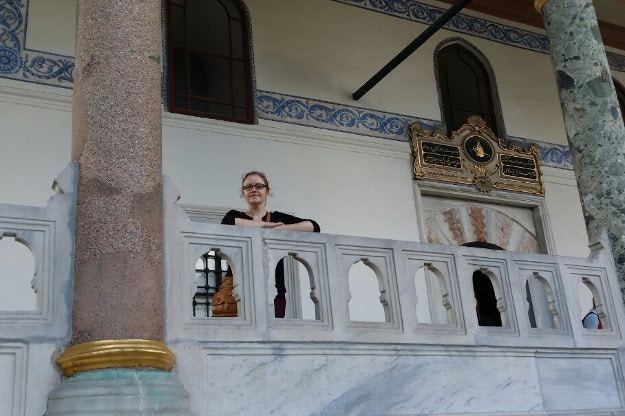 Laura taking in the opulent architecture of the Topkapı Palace. Image courtesy of Laura Crawford