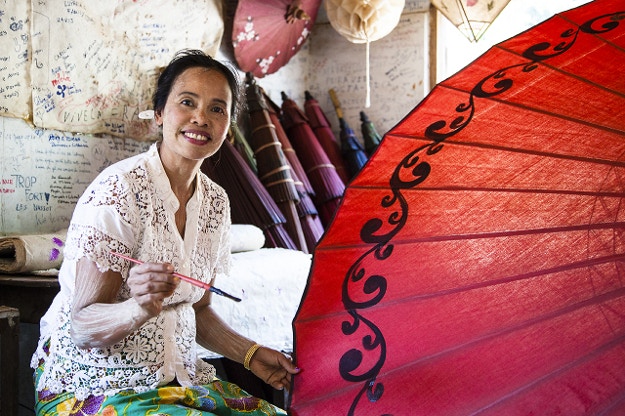 Umbrella-maker, Pindaya, Myanmar