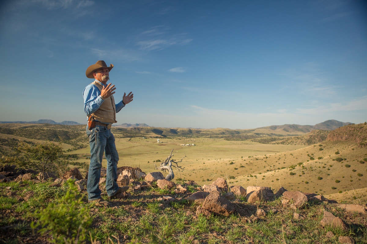 Rancher/cowboy Roy Hurley on Sproul Ranch, located in the Davis Mountains near Fort Davis, Texas.