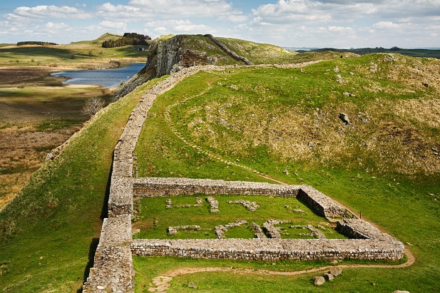 The remnants of Milecastle 39 along Hadrian's Wall