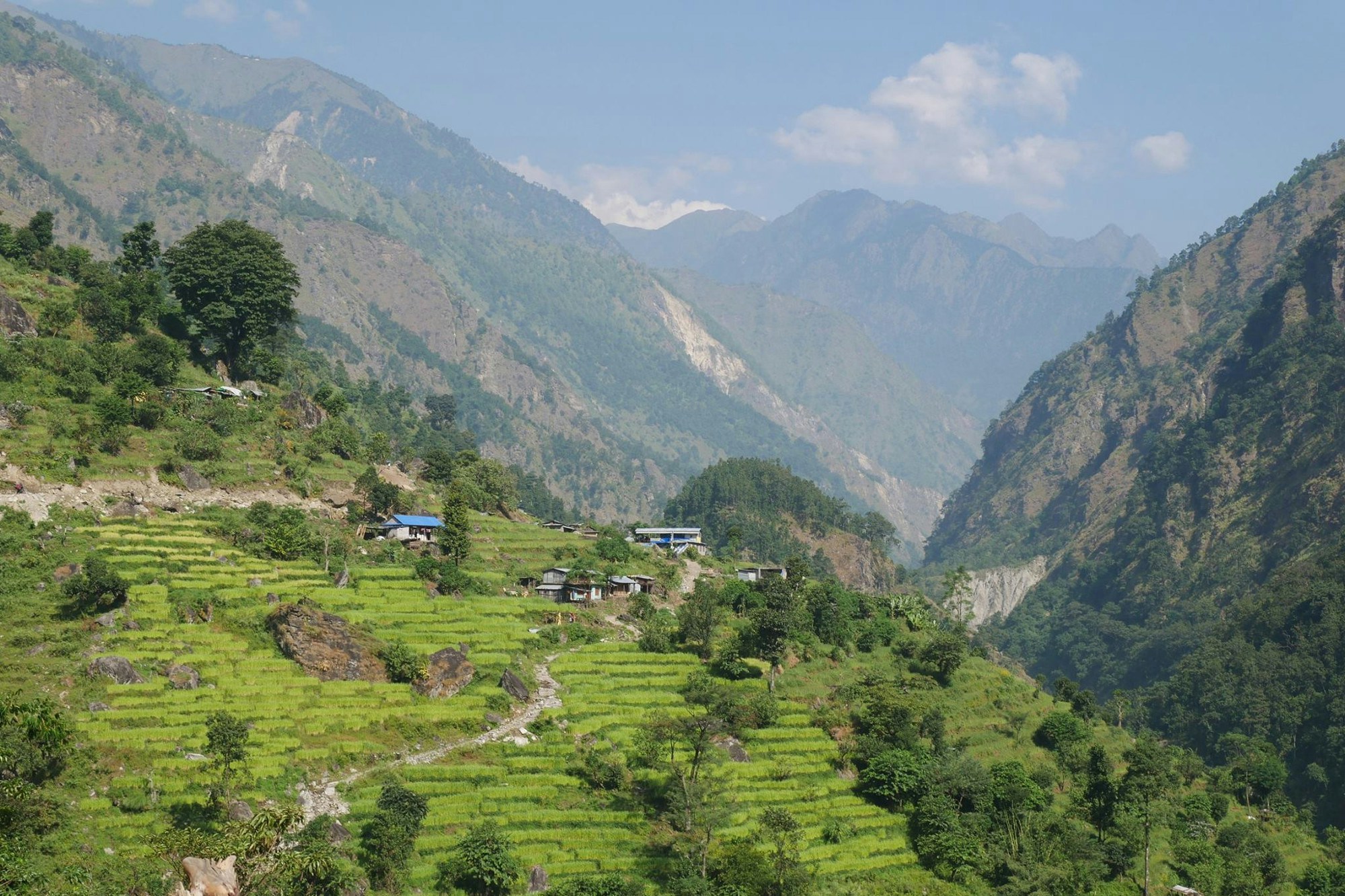 A view across a valley in the Nepal Himalaya