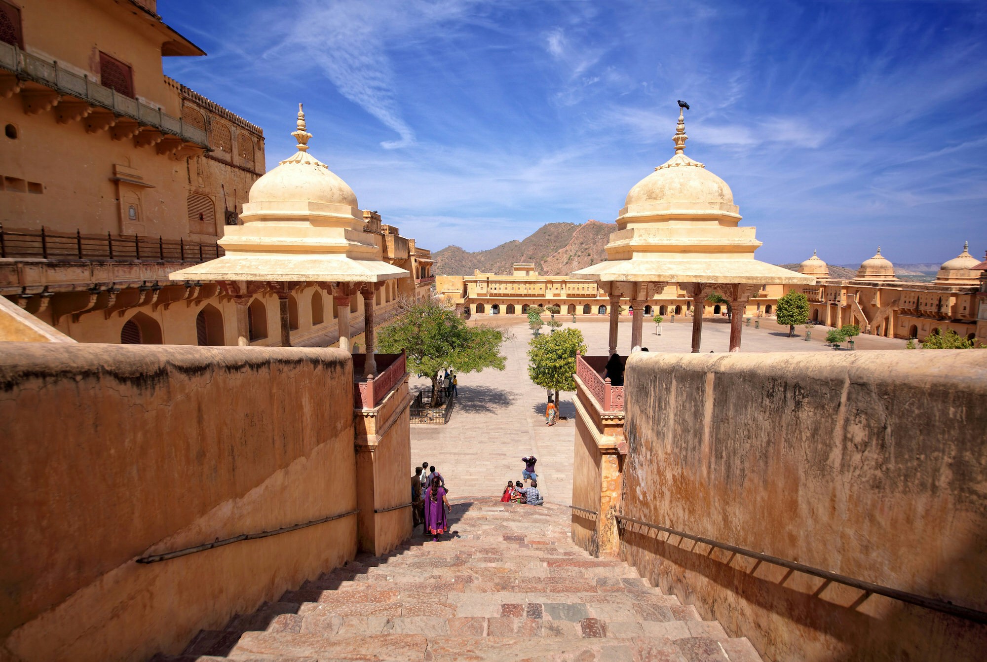 Amber Fort, Jaipur, India, under a blue sky